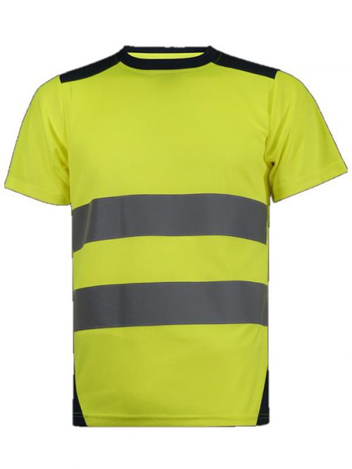 wr361-camiseta-combinada-amarillo-marino FUSBA Ropa de trabajo