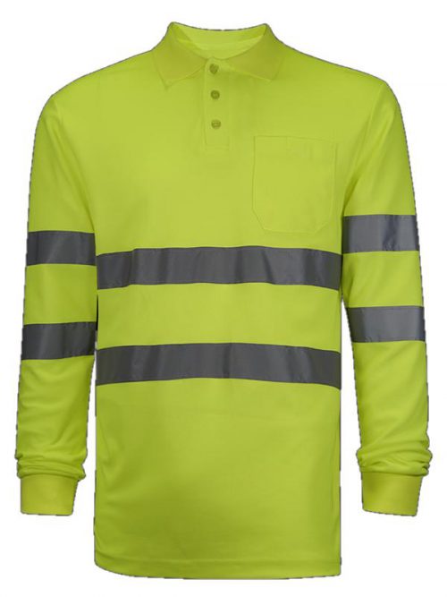 wr303-polo-pique-manga-larga-av-amarillo FUSBA Ropa de trabajo