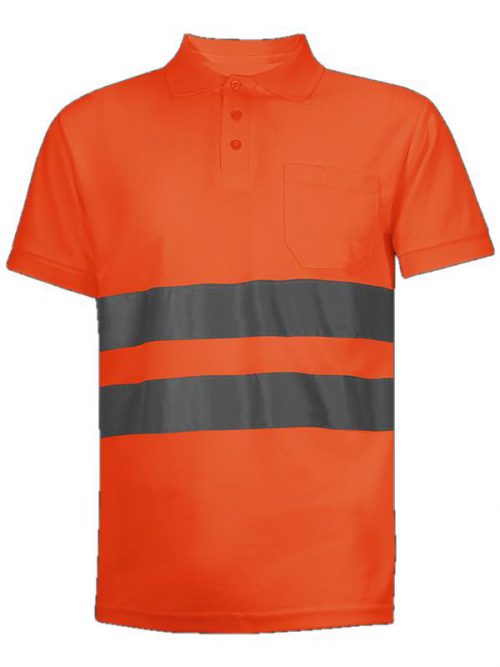 wr315-polo-pique-manga-corta-av-clase2-naranja FUSBA Ropa de trabajo